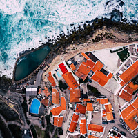 Buy canvas prints of Aerial view of Azenhas do mar  by Alexandre Rotenberg