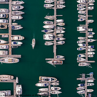 Buy canvas prints of Top down leisure boats and yachts moored in marina i by Alexandre Rotenberg