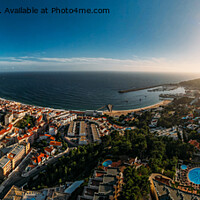 Buy canvas prints of Aerial panoramic biew of the Sesimbra, Portugal by Alexandre Rotenberg