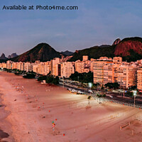 Buy canvas prints of Aerial panoramic view of famous Copacabana Beach in Rio de Janeiro, Brazil by Alexandre Rotenberg