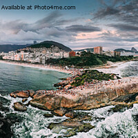 Buy canvas prints of Aerial panorama view of Ipanema Beach in Rio de Janeiro, Brazil by Alexandre Rotenberg