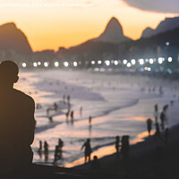 Buy canvas prints of Copacabana Beach, Rio de Janeiro at sunset by Alexandre Rotenberg
