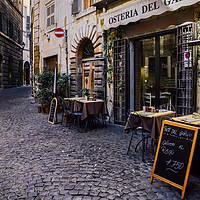 Buy canvas prints of Rustic Osteria in Rome, Italy by Alexandre Rotenberg