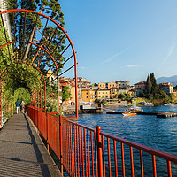 Buy canvas prints of Walk of love in Varenna, Italy overlooking Lake Co by Alexandre Rotenberg