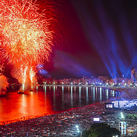 Buy canvas prints of Iconic and breath-taking fireworks display on Copa by Alexandre Rotenberg