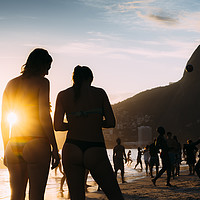 Buy canvas prints of Ipanema Beach, Rio de Janeiro, Brazil sunset by Alexandre Rotenberg