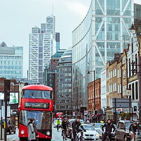 Buy canvas prints of Red bus in City of London by Alexandre Rotenberg