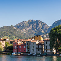 Buy canvas prints of Houses on edge of Lake Como, Italy by Alexandre Rotenberg