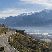 Buy canvas prints of Swerving roads in Valtellina, Lombardy, Italy by Alexandre Rotenberg