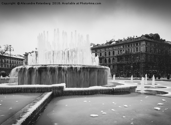 Fountain in front of Sforza Castle Canvas Print by Alexandre Rotenberg