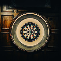 Buy canvas prints of Rustic Empty Dartboard by Alexandre Rotenberg