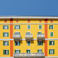 Buy canvas prints of Mediterranean Colours on Building Facade by Alexandre Rotenberg