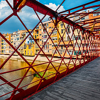 Buy canvas prints of Iron bridge in Girona, Catalonia, Spain by Alexandre Rotenberg