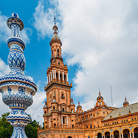 Buy canvas prints of Plaza de Espana in Seville, Andalusia, Spain by Alexandre Rotenberg