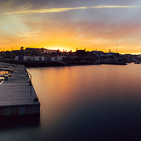 Buy canvas prints of Idyllic sunset at marina in Cascais, Portugal by Alexandre Rotenberg