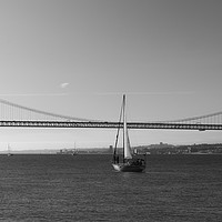 Buy canvas prints of Sailboat on Tagus River, Lisbon by Alexandre Rotenberg