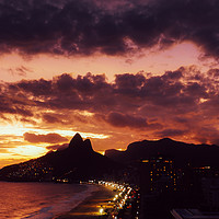 Buy canvas prints of Ipanema, Rio de Janeiro, Brazil sunset by Alexandre Rotenberg