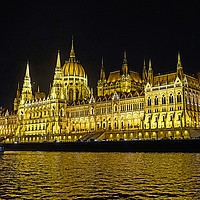 Buy canvas prints of Hungarian Parliament at night                      by Mark Seleny