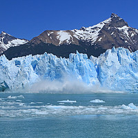 Buy canvas prints of Collapsing icebergs from Perito Moreno Glacier.  by Mark Seleny