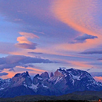Buy canvas prints of Sunrise in Torres del Paine Mountains by Mark Seleny
