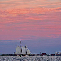 Buy canvas prints of Sunset over the Boston Harbor by Mark Seleny