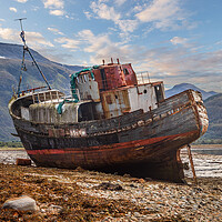 Buy canvas prints of Corpach Wreck and Ben Nevis  by Tony Keogh