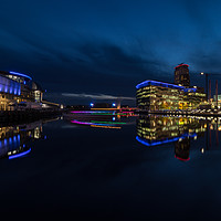 Buy canvas prints of Night Time shot at Media City, Salford Quays  by Tony Keogh