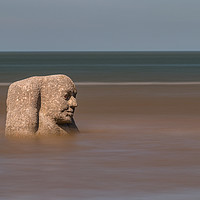Buy canvas prints of Stone Ogre on the beach at Cleveleys by Tony Keogh
