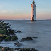 Buy canvas prints of Sunset at Perch Rock Lighthouse at New Brighton by Tony Keogh