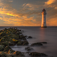 Buy canvas prints of Sunset at Perch Rock Lighthouse by Tony Keogh