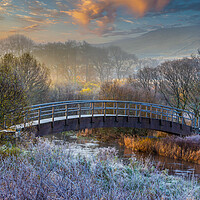 Buy canvas prints of Misty Morning Bridge  by Tony Keogh