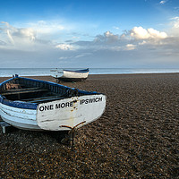 Buy canvas prints of Two boats on shingle, Aldburgh by Donnie Canning