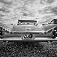 Buy canvas prints of American 1959 Buick Invincta in monochrome by Donnie Canning