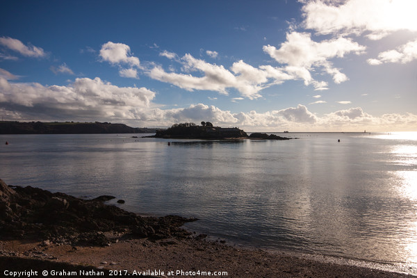 Drakes Island Plymouth Sound Picture Board by Graham Nathan