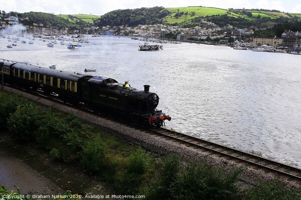 Steaming through scenic Dartmouth Picture Board by Graham Nathan