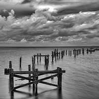 Buy canvas prints of Swanage Pier Mono by Chris Mills