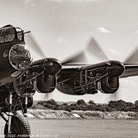 Buy canvas prints of Lancaster Bomber in Black and White by John Stoves