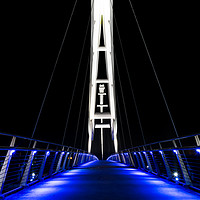 Buy canvas prints of Infinity Bridge at night by John Stoves
