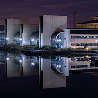 Buy canvas prints of Wolfson Building, Durham University Reflection by John Stoves