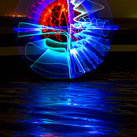 Buy canvas prints of Lightpainting on a beach by John Stoves
