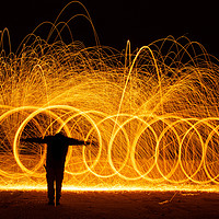 Buy canvas prints of Wire Wool Spinning on Seaton Beach near Hartlepool by John Stoves