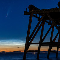Buy canvas prints of Neowise Comet with Noctilucent Cloud at Steetley P by John Stoves