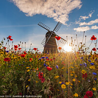 Buy canvas prints of Whitburn Windmill sunset by John Stoves