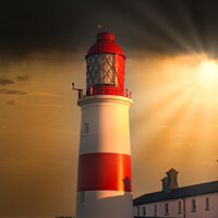 Buy canvas prints of Lighthouse at Sunset by John Stoves