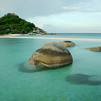 Buy canvas prints of Granite Boulder at Koh Nang Yuan by Ashley Wootton