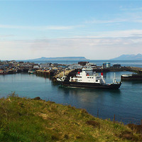 Buy canvas prints of Ferry at Mallaig, Scottish Highlands by Linda More