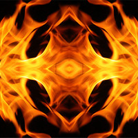 Buy canvas prints of Flames abstract by Linda More