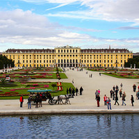 Buy canvas prints of Schonbrunn Palace and gardens, Vienna, Austria by Linda More
