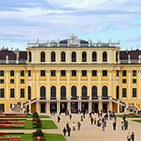 Buy canvas prints of Schonbrunn Palace and gardens, Vienna, Austria by Linda More