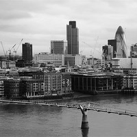 Buy canvas prints of City of London skyline from from Bankside by Linda More